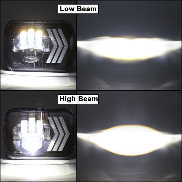 2 PCS 5X7 inch Car Modified Red Background LED Square Headlamp for Jeep Wrangler, For Jeep Wrangler(5X7 inch) 2 PCS 5X7 inch Car Modified Red Background LED Square Headlamp for Jeep Wrangler, For Jeep Wrangler(5X7 inch)